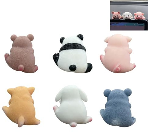 Computer and TV Monitor Decorations,6 PCS Small Animal Decorations,Car Navigator Screen Decoration