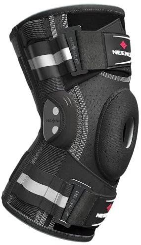 NEENCA Kniebandage gegen Knieschmerzen, Kniestütze mit Scharnier und patentiertem X-Strap Befestigungssystem, starke Stabilität zur Schmerzlinderung, bei Arthritis, Meniskusriss, ACL, PCL, MCL