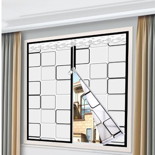Thermofolie Fenster Kälte Winter kälteschutz Fenster Innen Isolierfolie Fenster kälteschutz Selbstklebend Thermovorhang Kälteschutz Fenster (100x100cm/39.4x39.4in)