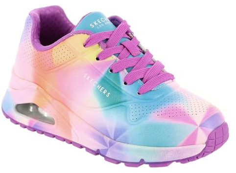 Skechers Uno Gen1 Prism Burst, Scarpe da Ginnastica, Purple Synthetic/Multi Trim, 30 EU