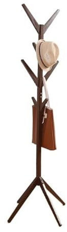 Garderobenständer, Garderobenständer, Holzgarderobe, Garderobenständer, mit Haken, stabil, dreibeinig, Grundmantel, Baum, Flur, Baum, Kleiderbügelständer für Zuhause, Büro, Flur, Garderobens