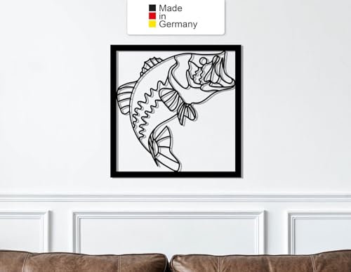 Fisch, Metall Wanddeko, Wanddeko Aus Metall, Wandbild aus Metall, Metal Wall Art (Größe: 40 x 40 cm)