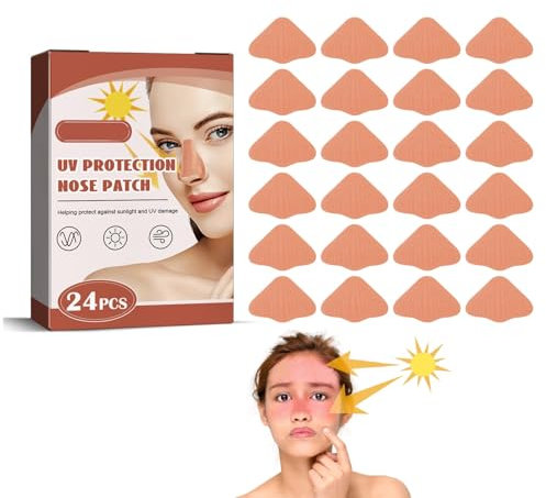 Patch de Protection Solaire pour Nez,Autocollants de Protection Solaire Nez,Protège Nez Solaire,Patchs Protection Solaire Nez,Patch Protège-Nez Anti-UV,Protège-Nez Solaire,Protège-Nez UV,24 Pièces
