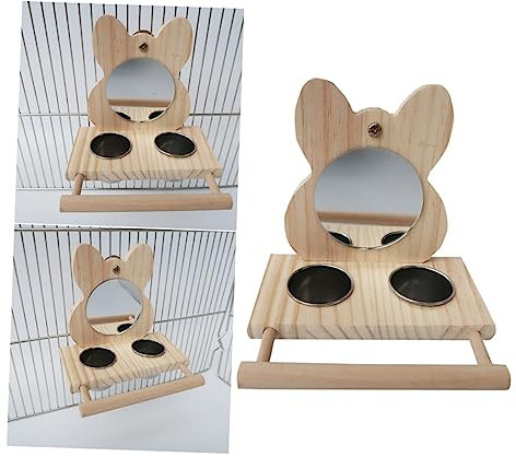 Yardwe Durable Stainless Steel Parrot Feeding Bowl Bird Feeder for Cage Wood Rack Easy to Install and Clean