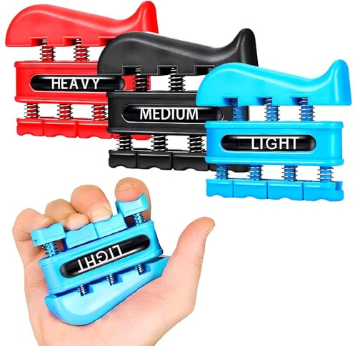 3 pcs Finger strengthener 11LB+7LB+3LB Grip Strengthener Exerciser Hand Grip Strengthener Suitable for Strengthening Muscles Rock Climbing Guitar