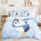 KIDSLOVE Pinguin Bettwäsche 135x200 Süße Tiere Pinguin Bettwäsche Set Für Kinder, Lustiger Pinguin Bettbezug Set Weiche Mikrofaser Mit Kissenbezüge (2,135 X 200 cm 50 x 75 x 1)