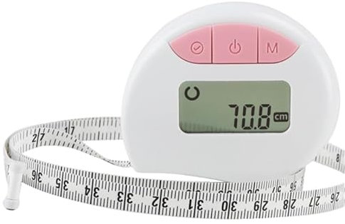Digitales Körperumfangsband mit selbstsperrendem und einziehbarem Band zur Messung der Taille und des Bizeps(Light red)