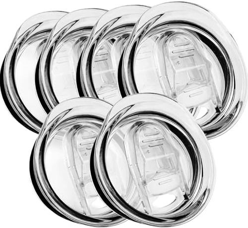 DAGLLGEW Skinny Tumbler Deckel Ersatz 6pcs Spill Proof 20 oz Tumbler Deckel klar Spritzer Resistant Tumbler Deckel Ersatz Safer Kaffeetasse Deckel für 20 Unzen Becher