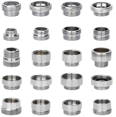 YUGSHNKFC 20 Universalmente Adattatori Rubinetti Connettori Filettature per Facile Installazione Tubi da Giardino E Aeratori Lavandino Connettore Rubinetto in Acciaio