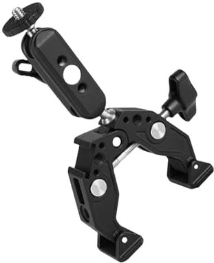 Abrazadera giratoria universal de aleación de aluminio con cabezal giratorio de 360 grados, adaptador de montaje de cámara para trípodes, barras transversales, sistemas de cardán, abrazadera