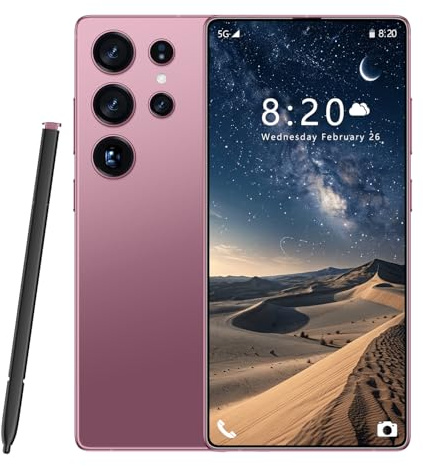 Smartphone S25 Ultra 5G, 16 GB de RAM, 1 TB de Almacenamiento, Pantalla HD de 7,3 (1440 x 3040) | Cámara Dual de 108 MP y 72 MP | Snapdragon 8 Gen 3 (10 núcleos), batería de 8000mAh,Rose Gold-1TB
