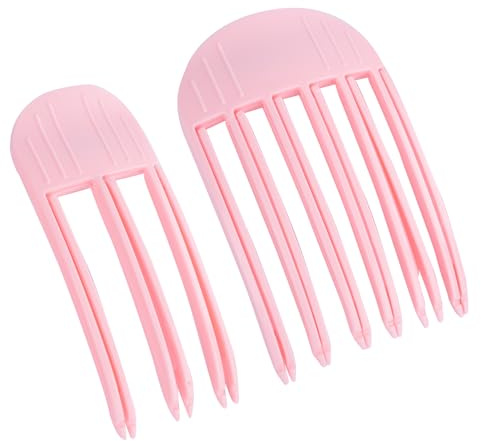 2 pinzas para la raíz del cabello, clip de la raíz del volumen, peine para raíces, volumen de cabello rizado, levanta las raíces con efecto natural para cabello rizado/liso, material PP, rosa