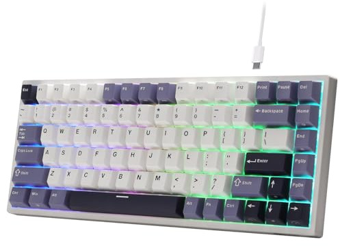 RK ROYAL KLUDGE C84 HE Tastiera da gioco a scatto rapido, 75% TKL 84 tasti tastiera meccanica RGB cablata, effetto Hall tastiera con interruttore magnetico con punto di azionamento regolabile