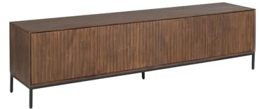 TV-Möbel Dimora Mangoholz Massiv Braun/Metall Schwarz, Masse:210 cm X 45 cm