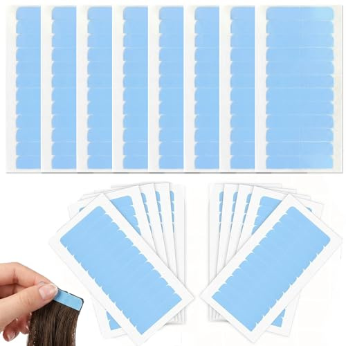 240 Stück Extensions Kleber, Tape Kleber für Haarextensions, Unsichtbare Doppelseitige Klebefolien für Perücken, Wasserfester Kleber Extensions, 20 Blatt Professionelle Haarbänder