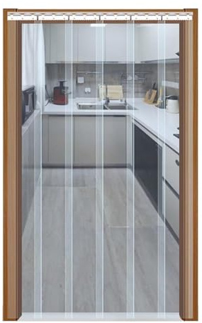 Tenda per porta in PVC per frigorifero e congelatore, strisce in vinile trasparente per refrigeratori industriali e celle frigorifere, 75 x 290 cm