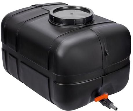Garronda Réservoir d’Eau 150 litres avec Couvercle – Grand Récupérateur d’Eau de Pluie pour Usage Domestique et Professionnel GD-0098 (Noir)