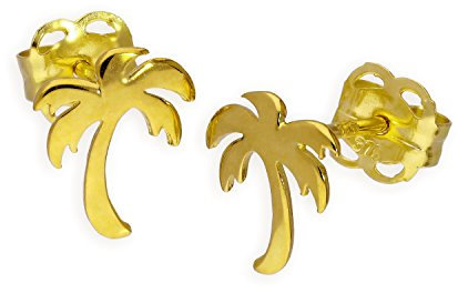 Boucles d'Oreilles Palmier en Or Jaune 9 Carats
