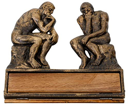 aubaho Notenständer Staffelei Menükartenhalter Denker nach Rodin Figur Eisen Antik-Stil Replik Kopie