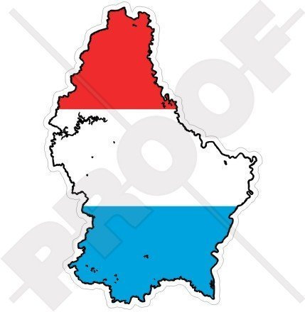 LUXEMBURG Luxemburgisch Karte-Flagge Luxemburg 110mm Auto & Motorrad Aufkleber, Vinyl Stickers