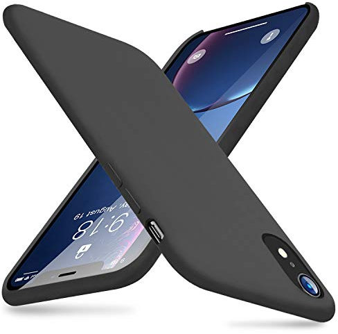 BKSTONE iPhone XR/XS Max Case, Liquid Silicone Gel Rubber Shockproof Case with Soft Microfiber Cloth Lining, Black