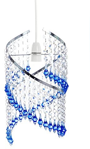 Innoteck Spiral Blue Droplet Pendant Light Shade, Acrylic, Clear & Blue