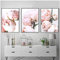Art scandinave affiche de fleurs pivoine rose peinture florale peinture style nordique mur photo décoration moderne imprimer sur toile (pas de cadre / 40x60CMx3pcs)