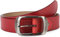 styleBREAKER Unisex Leder Gürtel Unifarben mit glänzender Oberfläche und gebürsteter Schnalle, kürzbar 03010104, Größe:80cm, Farbe:Weinrot