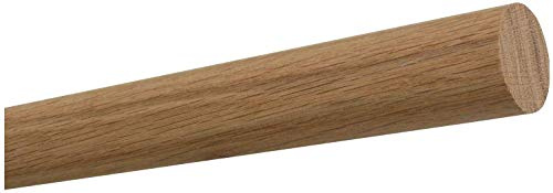 TIBU Eiche Holz unbehandelt Handlauf Geländer 30-500cm Wandhandlauf Wand Treppe ohne Halter, Länge 1000 mm 100 cm 1,0 m und Enden gekappt (sägerau)