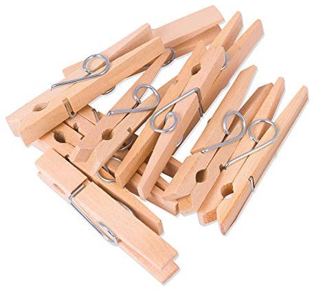 Pinzas para la Ropa de Madera de Abedul Resistente - Madera 100% Biodegradable y compostable - Pinzas para la Ropa Manualidades y lavandería 8cm x 1cm (100 Piezas)