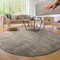Paco Home Moderner Kuscheliger Wohnzimmer Teppich Kurzflor waschbar flauschig Weich Einfarbig Felloptik zeitlos stilvoll rutschfest pflegeleicht, Grösse:200 cm Rund, Farbe:Grau