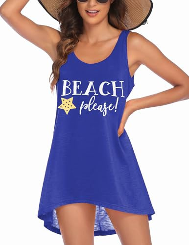Ekouaer, Bikini para Mujer, Traje de baño de Verano, Camiseta para Cubrir la Playa, Vestido de Playa sin Mangas, Poncho de Playa, Vacaciones en la Playa