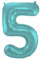 Folat 65965 - Folienballon Zahl 5 - Mint Pastel ca. 86 cm, grün pastel