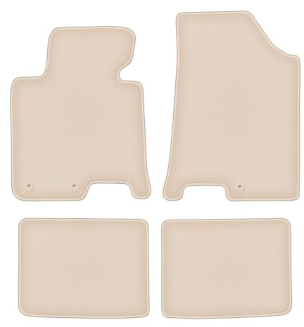 Velours-Fußmatten passend für Hyundai i40 2011-, Beige, Fortuna, passgenau | passend für Kombi/Limousine; geschorener Premium-Velours (100% Polypropylen), ca. 8 mm