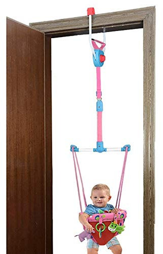 Gofeibao TüRschaukel Baby Schaukel FüR TüRrahmen Baby Jumper Tür Schaukel Baby Tür Baby Türsteher Baby Tür Jumper Tür Türsteher Tür Hüpfburgen pink