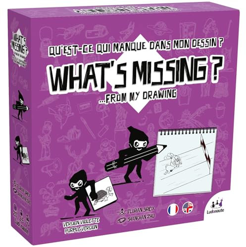 Ludonaute What's Missing Version Violette – Gesellschaftsspiel – Gesellschaftsspiel – Zeichnen und Fantasie LUWSM02FR