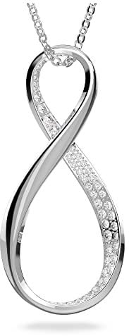 Swarovski Exist Anhänger, Weiße und Rhodinierte Damenhalskette mit Strahlendem Anhänger