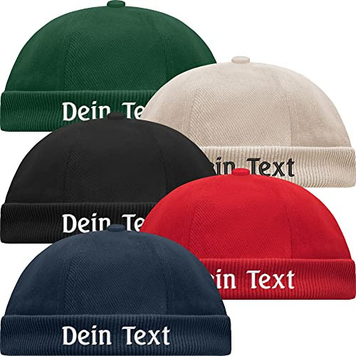 Nashville print factory Docker Cap mit Wunschtext/Name Bestickt Chef Mütze Stickerei (Navy)