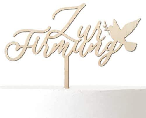Cake Topper Zur Firmung | Tortenstecker Taube für Tortendeko Firmung | Cake Topper Firmung Deko (Birke)