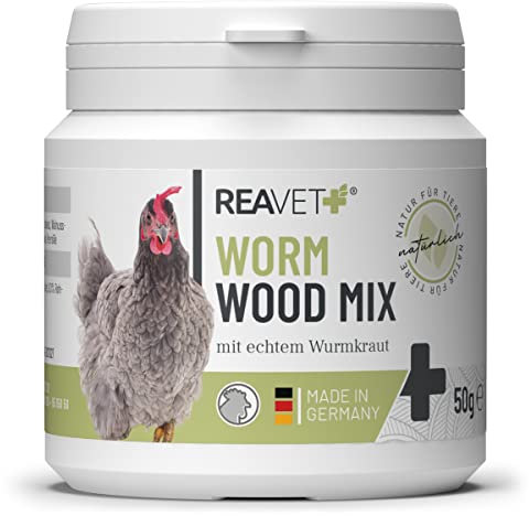 ReaVET Wurm-Kraut Pulver 50g, Sekundierend bei Wurmkur nach Wurmbefall für Hühner & Geflügel, kein Anthelminthikum, natürliche Rezeptur mit Saponinen & Bitterstoffen