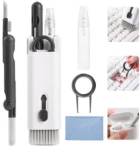Kit de nettoyage électronique 7 en 1, kit de nettoyage pour moniteur, clavier, Airpods, MacBook, iPad, iPhone, iPod, brosse à poussière pour écran avec balayage, balayage, stylo de nettoyage Airpod,