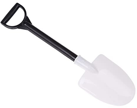 ShanLily 50PCS Plastic Mini Ice Cream Dessert Spoons Shovels Pudding Yogurt Spoons For Family Or Party(Black and white)