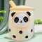 HICAS Bubble Tea Kuscheltier,Boba Tea Plüschtier Doll Kuscheltier Plüschkissen Spielzeug, Bubble Tea Plüschtier Kissen Kinderspielzeug Geburtstagsgeschenk (Gelb, 35cm/13.7inch)