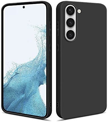 HSP Cover per Samsung Galaxy S23 5G [repellente alla polvere] Custodia protettiva in silicone TPU premium | antigraffio antiurto | Protezione della fotocamera | Vestibilità perfetta sottile | Nero