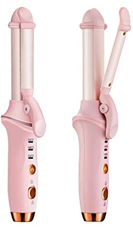 Travel Hair Curler for Short Hair,TANSHINE Mini Cordless Hair Tongs,2 in 1 Hair Straighteners and Curler,Small Portable USB Rechargable Wireless Thin Flat Iron with Ceramic Plate,4000mAh Battery,Pink