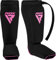 RDX Espinilleras Kick Boxing Muay Thai, Aprobado por SATRA, Espinilla Empeine Protección Pads, MMA Shin Pierna Guardia para Sparring Boxeo BJJ Kárate Entrenamiento, Hombre Mujere (Negro Rosa, M)