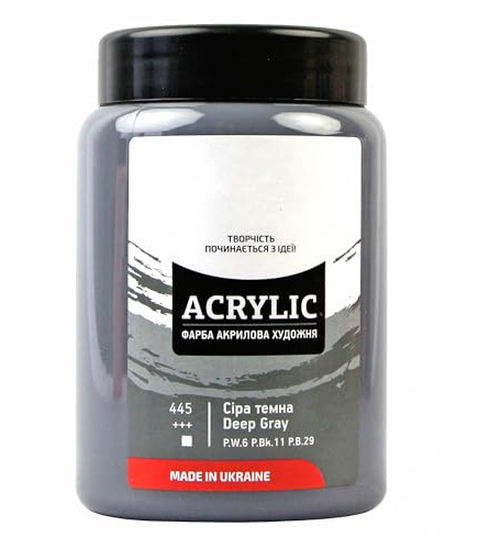 7 Artists Acrylfarbe Grau 400 ml – Hochdeckende Dunkelgrau Acryl für Holz, Leinwand, Ton & Stein Bemalen | Einzelne Pink Acrylic Paint | Acryl Farbe für Basteln & Malen | Acrylfarben Einzeln