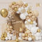 White Gold Balloons Arch Kit,152pcs White Sand Gold Balloon Garland with Nude Sand White Balloons Gold Confetti Balloon for Birthday Party decor
