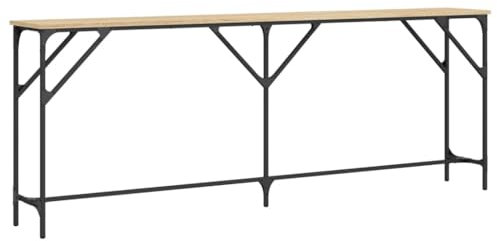 vidaXL Table Console, Table d’Appoint avec Pieds Réglables, Bout de Canapé, Meuble d'Entrée Salon, Industriel, Chêne Sonoma Bois d'Ingénierie