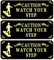 3 Stück Stufe Schild, 7,6 x 22,8 cm Schwarz Caution Watch Your Step Schild Acryl Treppenwarnschilder selbstklebend Vorsichts Sicherheitszeichen für Unternehmen, Restaurants, Büros